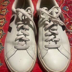 Veja White and Black Athletic Shoes
